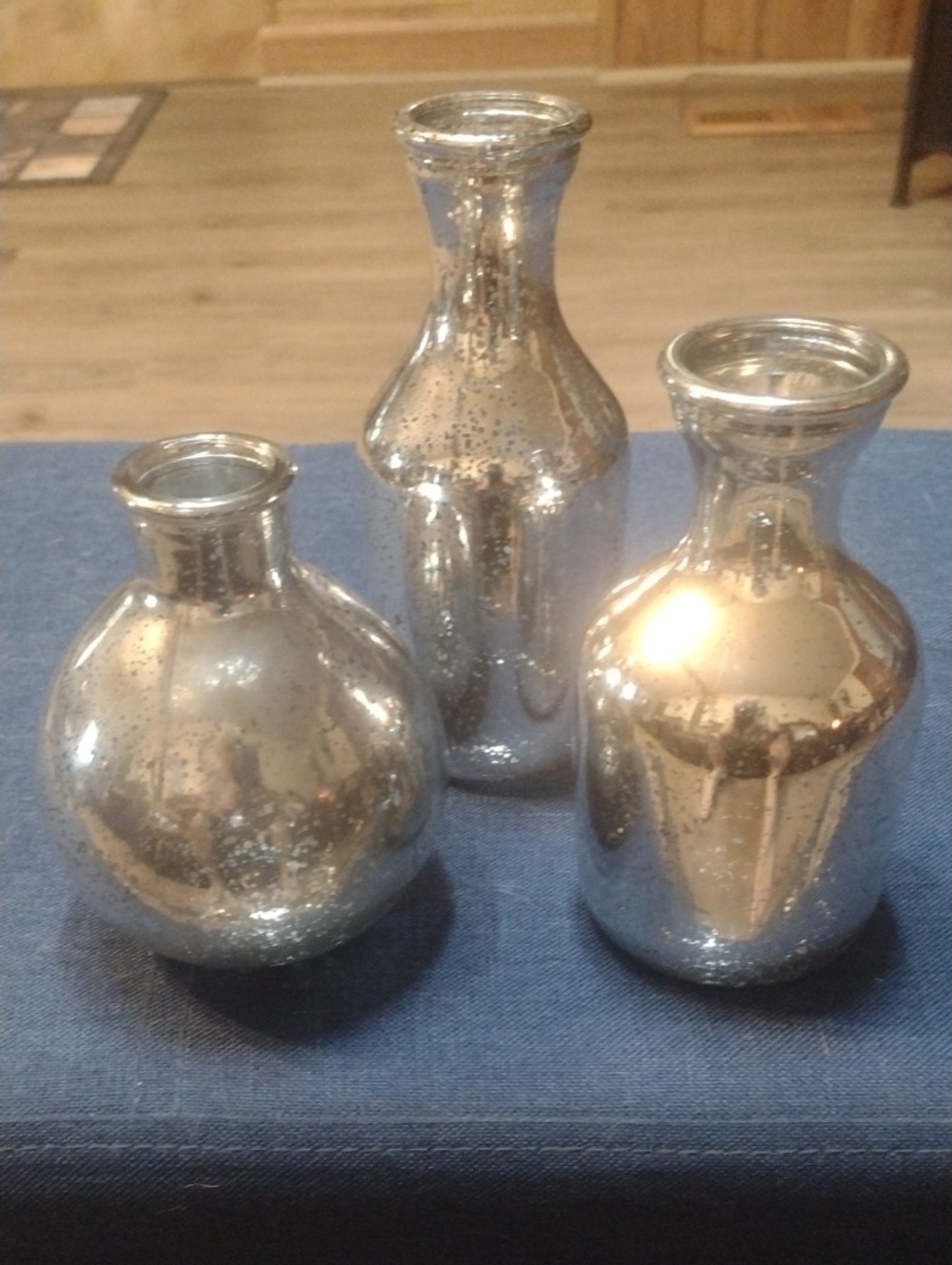 Silver Mercury Glass Vase Set - Elegant Home Accents
